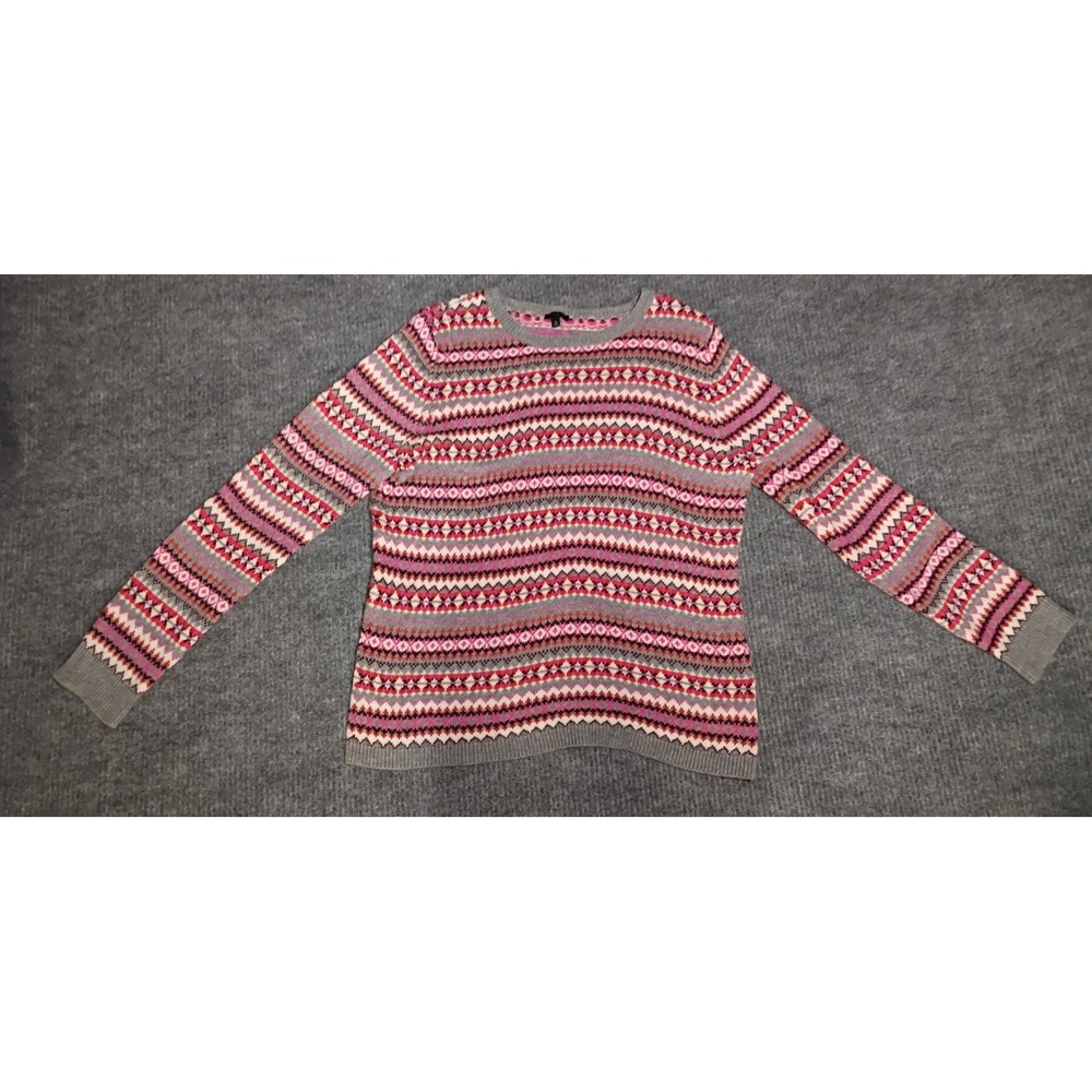 Vintage Talbots Women's Fair Isle Crewneck Sweater Nordic Pattern Size XL